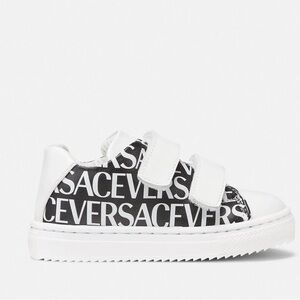 Versace Baby Black & White Allover Sneakers